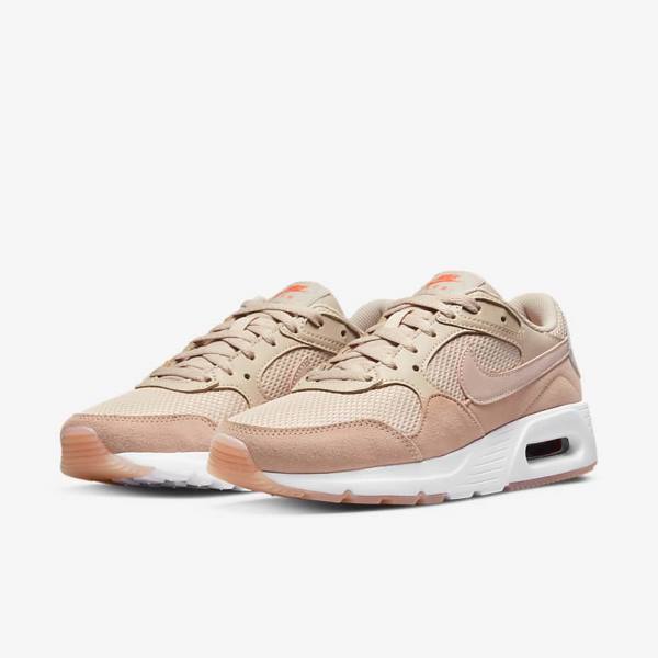 Khaki Grey / Rose / White / Pink Nike Air Max SC Women's Sneakers | NK270OKH