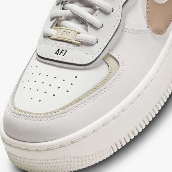 Khaki / Light Beige Nike Air Force 1 Shadow Women's Sneakers | NK648DKY