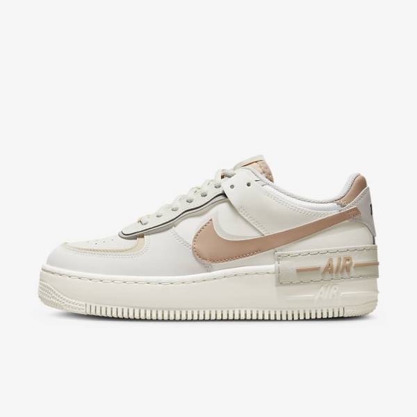 Khaki / Light Beige Nike Air Force 1 Shadow Women\'s Sneakers | NK648DKY