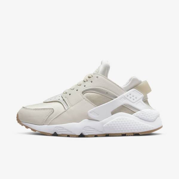 Khaki / Light Brown / White Nike Air Huarache Women\'s Sneakers | NK012OWG