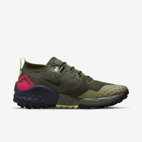 Khaki / Olive / Obsidian / Red Nike Wildhorse 7 Trail Men's Running Shoes | NK201YTK