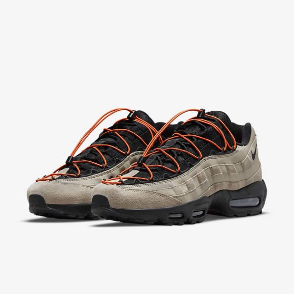 Khaki / Orange / Black Nike Air Max 95 Men's Sneakers | NK657VAP