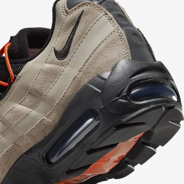 Khaki / Orange / Black Nike Air Max 95 Men's Sneakers | NK657VAP