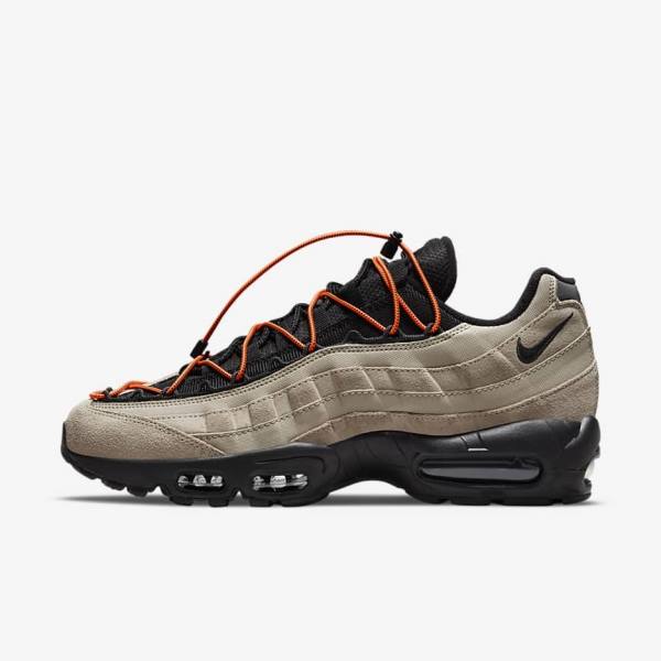 Khaki / Orange / Black Nike Air Max 95 Men\'s Sneakers | NK657VAP