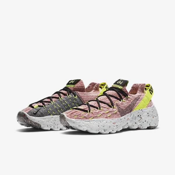 Lemon / Light Pink / Black Nike Space Hippie 04 Women's Sneakers | NK024BHV