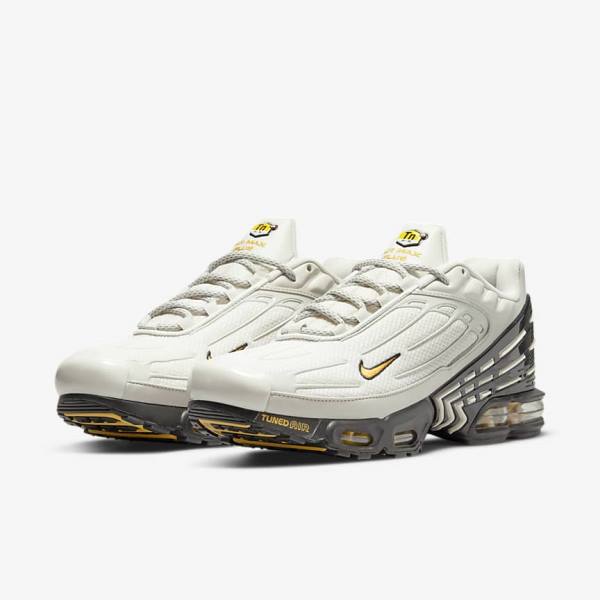 Light Beige / Black / Silver / Gold Nike Air Max Plus 3 Men's Sneakers | NK786DHG