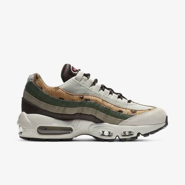 Light Beige / Brown / Olive Grey / White Nike Air Max 95 Premium Women's Sneakers | NK284SYF