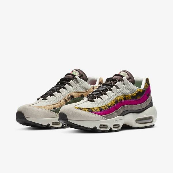 Light Beige / Brown / Olive Grey / White Nike Air Max 95 Premium Women's Sneakers | NK284SYF