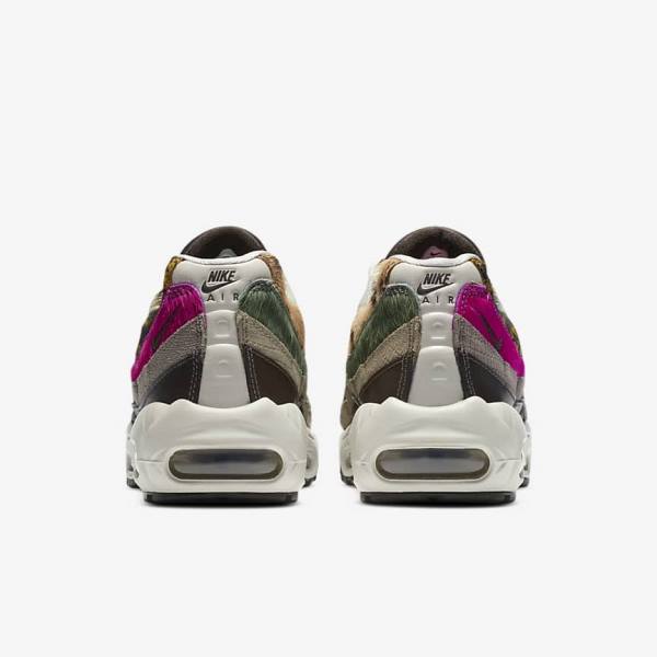 Light Beige / Brown / Olive Grey / White Nike Air Max 95 Premium Women's Sneakers | NK284SYF