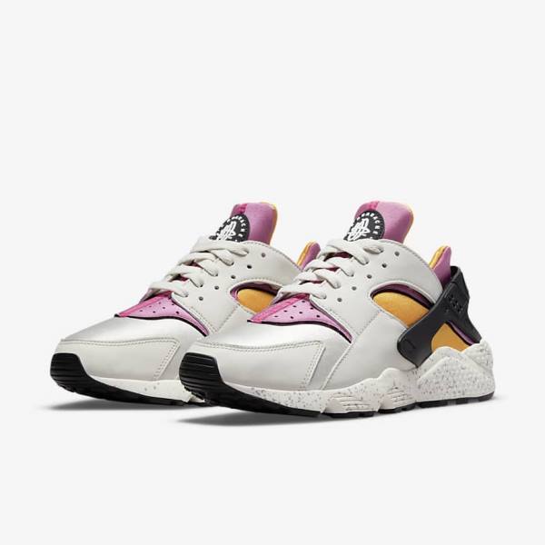 Light Beige / Gold / Black / Pink Nike Air Huarache Men's Sneakers | NK516BHV