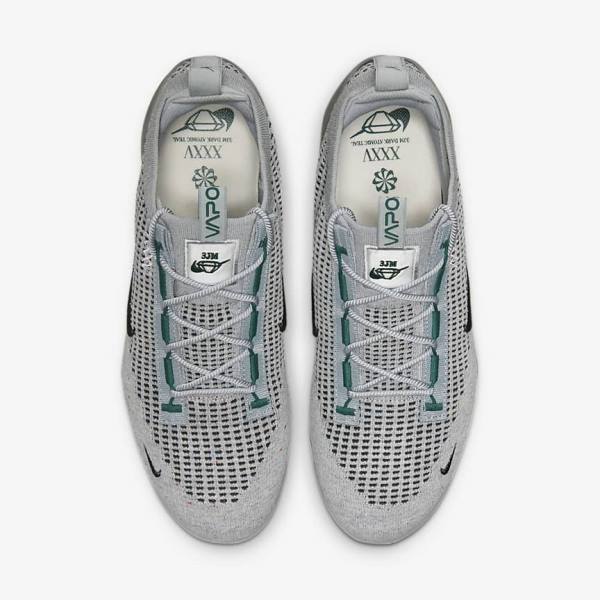 Light Beige / Metal Silver / Dark Turquoise Nike Air VaporMax 2021 FK SE Men's Sneakers | NK781EYG