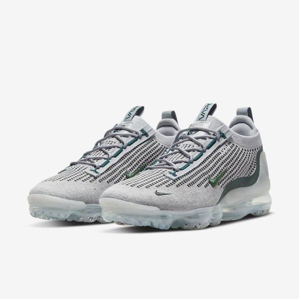 Light Beige / Metal Silver / Dark Turquoise Nike Air VaporMax 2021 FK SE Men's Sneakers | NK781EYG