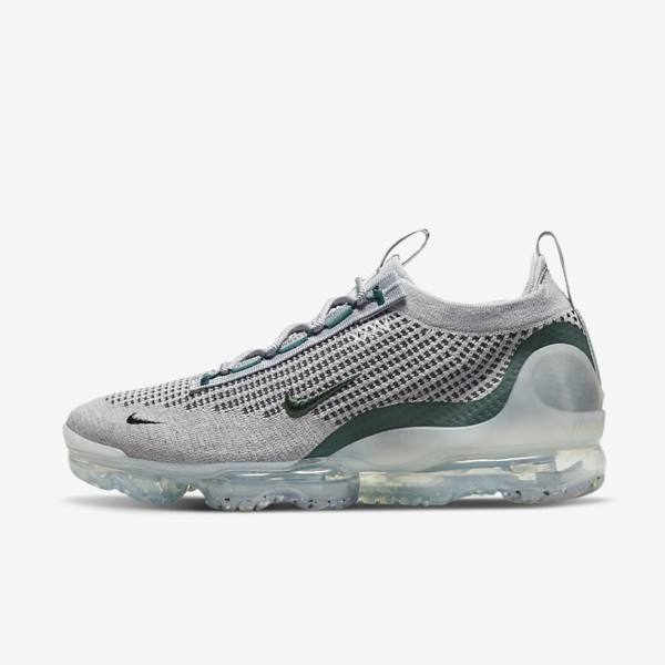 Light Beige / Metal Silver / Dark Turquoise Nike Air VaporMax 2021 FK SE Men\'s Sneakers | NK781EYG