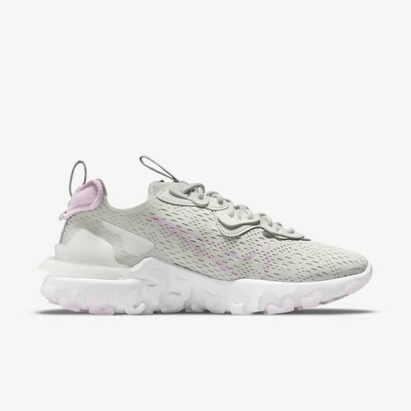 Light Beige / White / Pink Nike React Vision Women's Sneakers | NK041VDT