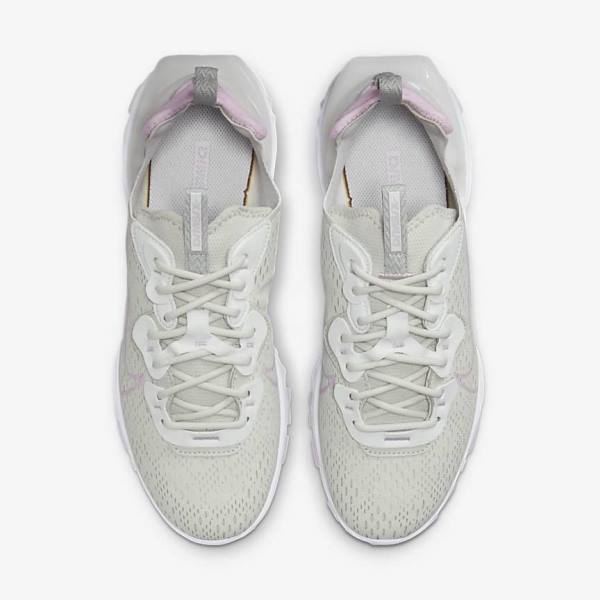 Light Beige / White / Pink Nike React Vision Women's Sneakers | NK041VDT