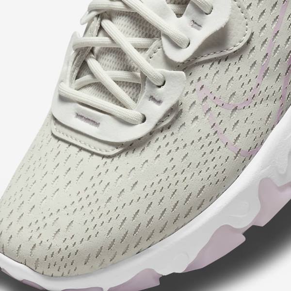 Light Beige / White / Pink Nike React Vision Women's Sneakers | NK041VDT