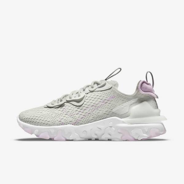 Light Beige / White / Pink Nike React Vision Women\'s Sneakers | NK041VDT