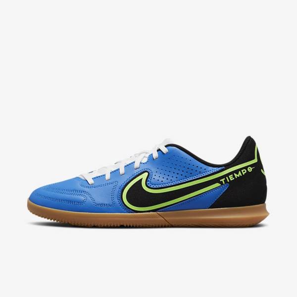 Light Blue / Light Green / Brown / Black Nike Tiempo Legend 9 Club IC Indoor-Court Men\'s Football Shoes | NK378HOW