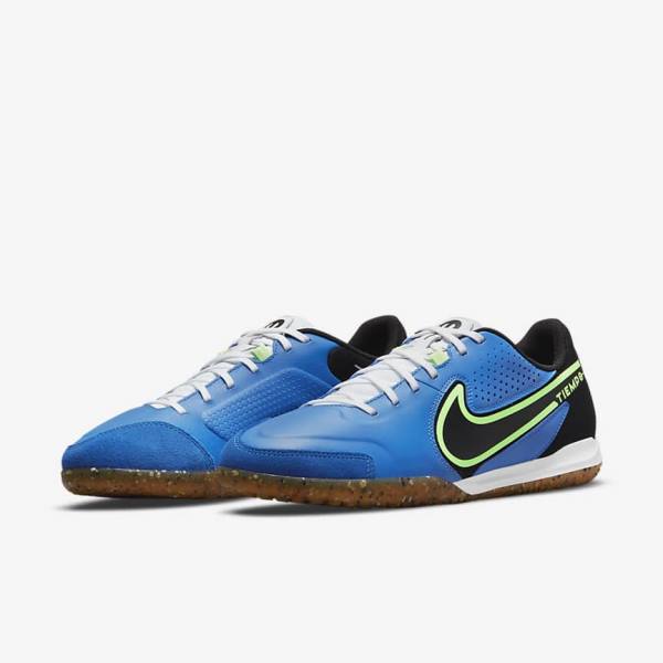 Light Blue / Light Green / Brown / Black Nike Tiempo Legend 9 Academy IC Indoor-Court Men's Football Shoes | NK820MIN