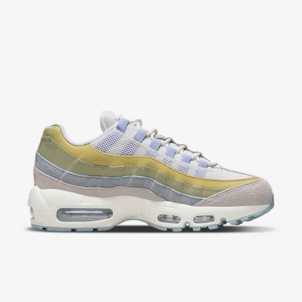 Light Blue / Olive Nike Air Max 95 Women's Sneakers | NK870LWR