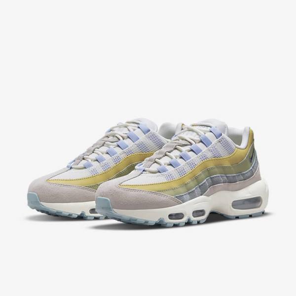 Light Blue / Olive Nike Air Max 95 Women's Sneakers | NK870LWR