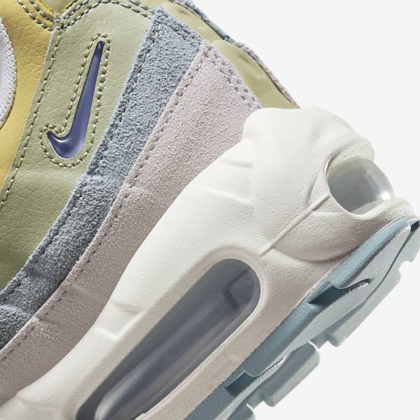 Light Blue / Olive Nike Air Max 95 Women's Sneakers | NK870LWR