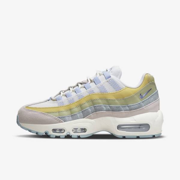 Light Blue / Olive Nike Air Max 95 Women\'s Sneakers | NK870LWR