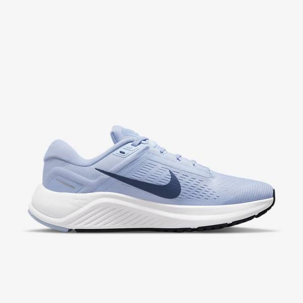 Light Blue / White / Navy / Navy Nike Air Zoom Structure 24 Road Women's Running Shoes | NK812DQL