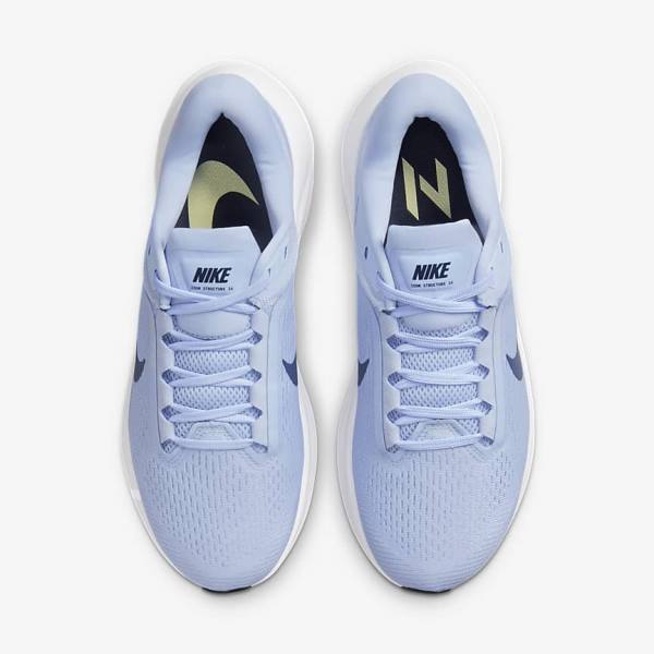 Light Blue / White / Navy / Navy Nike Air Zoom Structure 24 Road Women's Running Shoes | NK812DQL