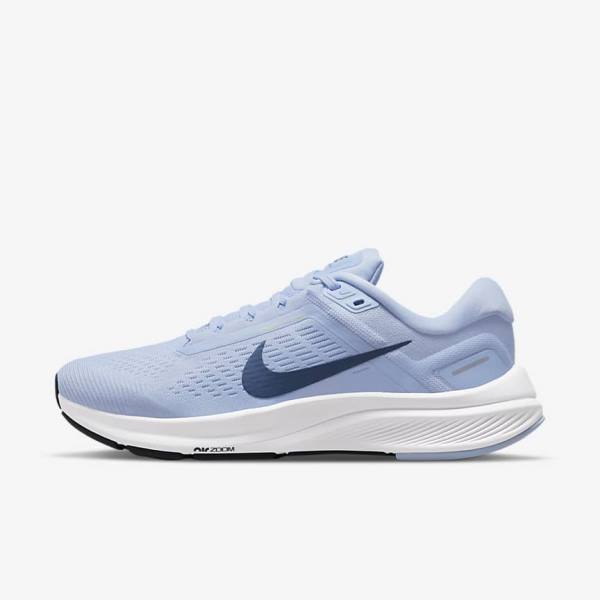 Light Blue / White / Navy / Navy Nike Air Zoom Structure 24 Road Women\'s Running Shoes | NK812DQL