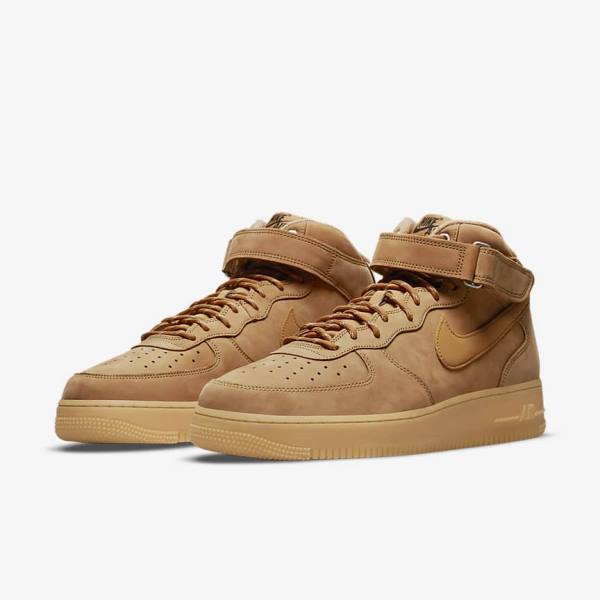 Light Brown / Black Nike Air Force 1 Mid 07 Men's Sneakers | NK943DSH