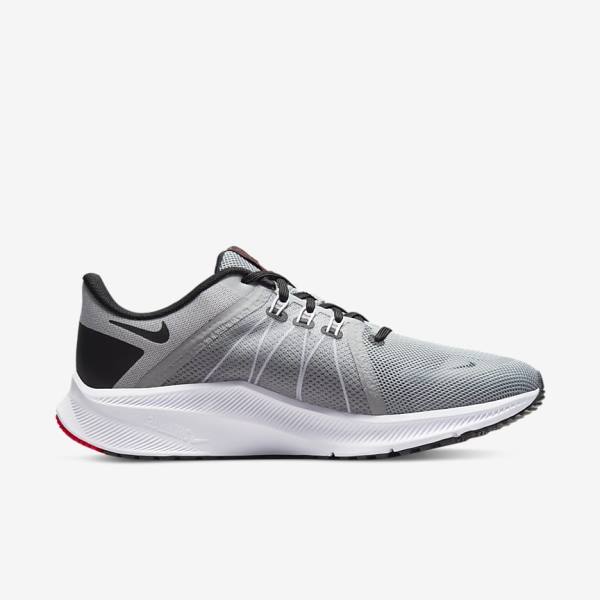 Light Grey / Black / Red / White Nike Quest 4 Road Men's Running Shoes | NK632TZW