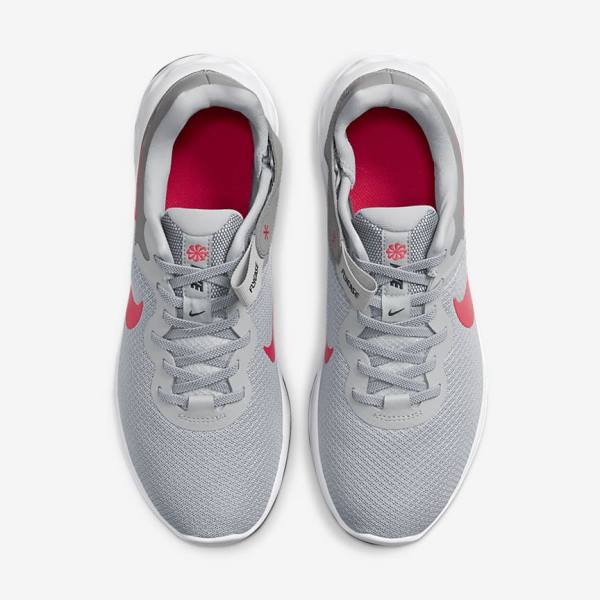 Light Grey / Dark Grey / Red Nike Revolution 6 FlyEase Next Nature Easy On-Off Road Men's Running Shoes | NK809RWS