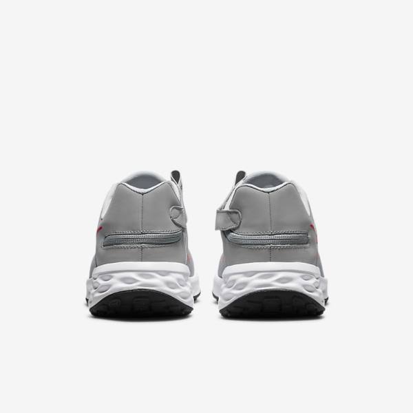 Light Grey / Dark Grey / Red Nike Revolution 6 FlyEase Next Nature Easy On-Off Road Men's Running Shoes | NK809RWS