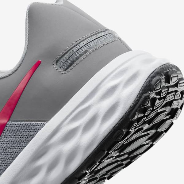 Light Grey / Dark Grey / Red Nike Revolution 6 FlyEase Next Nature Easy On-Off Road Men's Running Shoes | NK809RWS