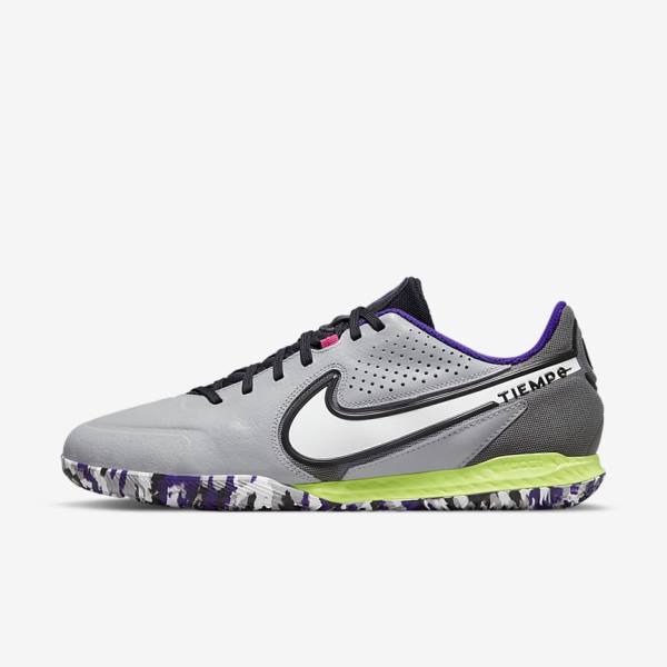 Light Grey / White Nike React Tiempo Legend 9 Pro IC Indoor-Court Women\'s Football Shoes | NK021RSC