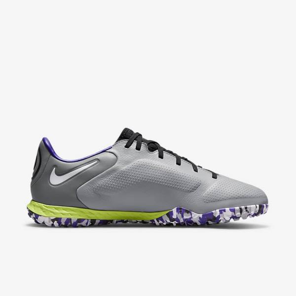 Light Grey / White Nike React Tiempo Legend 9 Pro TF Turf Men's Football Shoes | NK092QUB