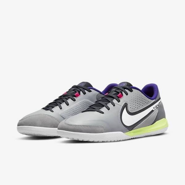 Light Grey / White Nike Tiempo Legend 9 Academy IC Indoor-Court Men's Football Shoes | NK547KYH