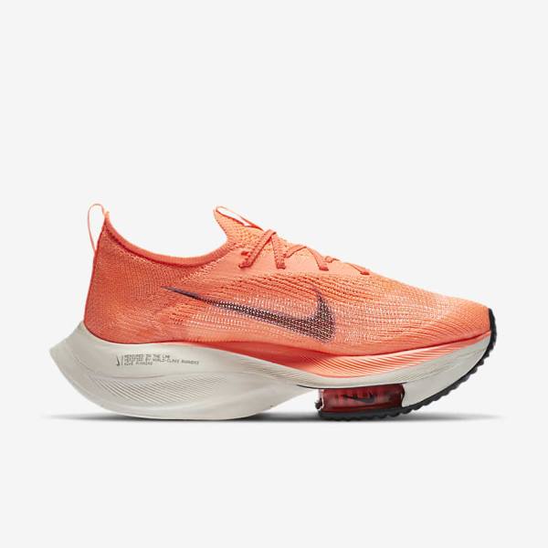 Light Mango / Metal Red Brown / Black Nike Air Zoom Alphafly NEXT% Flyknit Road Racing Women's Running Shoes | NK413XCV