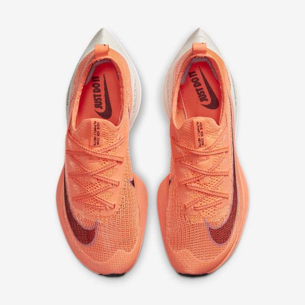 Light Mango / Metal Red Brown / Black Nike Air Zoom Alphafly NEXT% Flyknit Road Racing Women's Running Shoes | NK413XCV