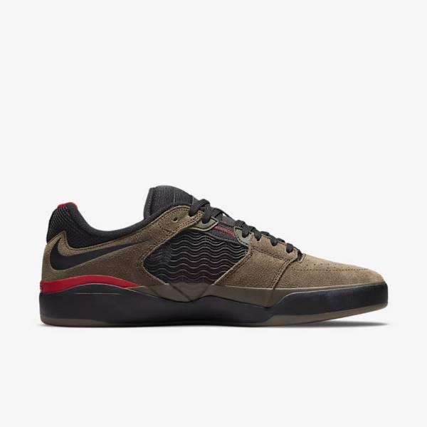 Light Olive / Light Olive / Red / Black Nike SB Ishod Wair Men's Skate Shoes | NK137UAJ