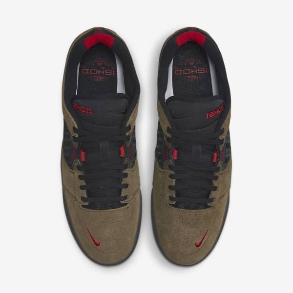 Light Olive / Light Olive / Red / Black Nike SB Ishod Wair Men's Skate Shoes | NK137UAJ