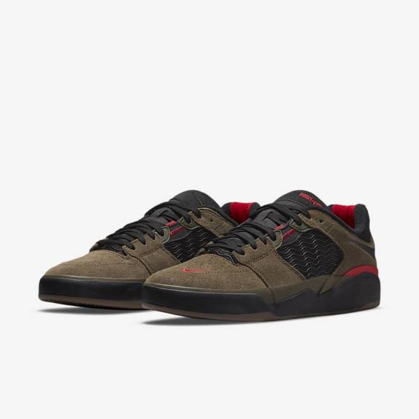 Light Olive / Light Olive / Red / Black Nike SB Ishod Wair Men's Skate Shoes | NK137UAJ