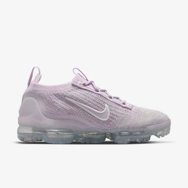 Light Pink / White / Metal Silver / Purple Nike Air VaporMax 2021 FK Women's Sneakers | NK279AEX