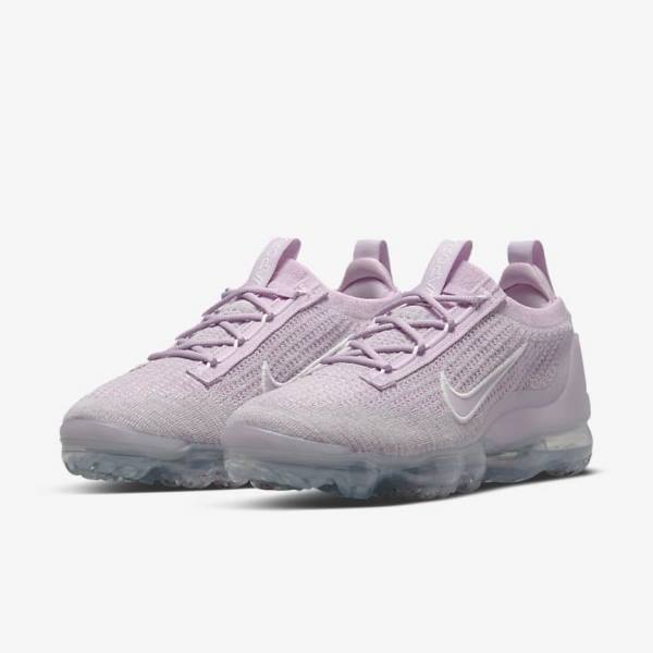 Light Pink / White / Metal Silver / Purple Nike Air VaporMax 2021 FK Women's Sneakers | NK279AEX