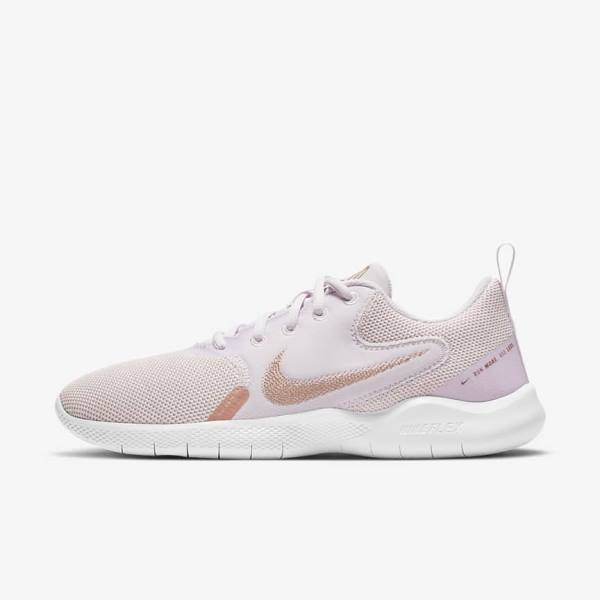 Light Purple / White / Metal Red Brown Nike Flex Experience Run 10 Road Women\'s Running Shoes | NK187GWB