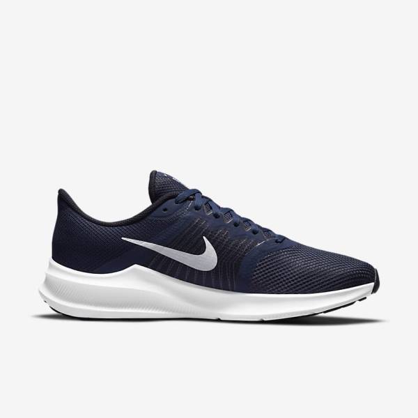 Navy / Dark Obsidian / White Nike Downshifter 11 Road Men's Running Shoes | NK547IWF