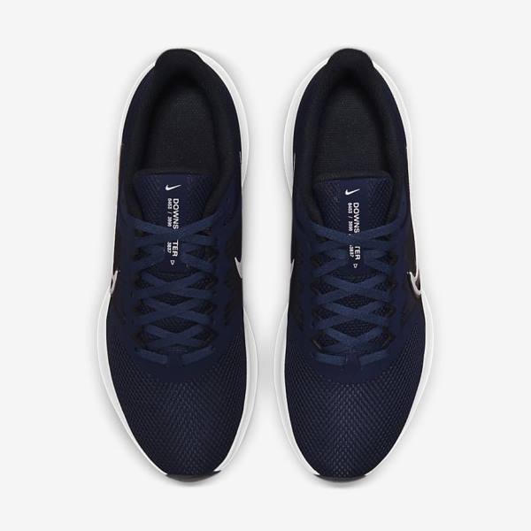 Navy / Dark Obsidian / White Nike Downshifter 11 Road Men's Running Shoes | NK547IWF