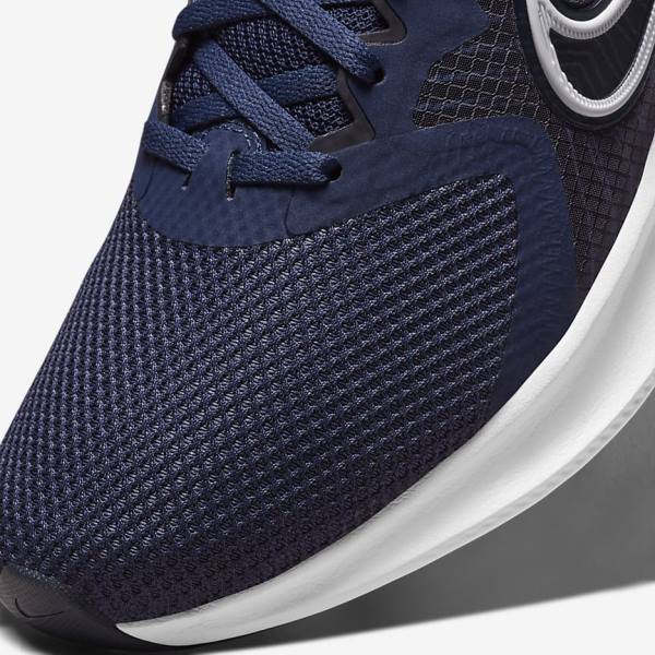 Navy / Dark Obsidian / White Nike Downshifter 11 Road Men's Running Shoes | NK547IWF