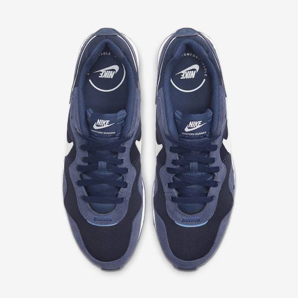 Navy / Navy / White Nike Venture Runner Men's Sneakers | NK105XBP